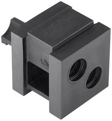 Podwójna wylewka HellermannTyton VP-S_2/7-8_Ins-dbl-PL-BK (20) 440-00021, (D x S x W) 21.10 x 21.10 x 21.80 mm, tworzywo sztuczne, 20 szt.