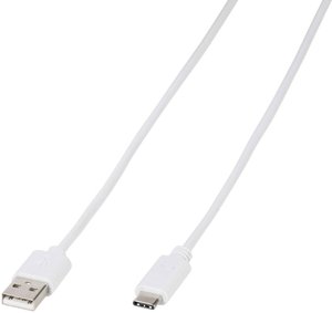 Kabel USB Vivanco PBUSBCVVW, USB 2.0, Złącze męskie USB-A, Złącze męskie USB-C®, 1.00 m