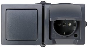 Natynkowe pomieszczenie wilgotne wyłączone/przełącznikowe  Kopp Nautic 138615002, antracytowy