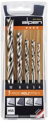 Zestaw wierteł spiralnych do drewna Alpen 600114100 1 zest.