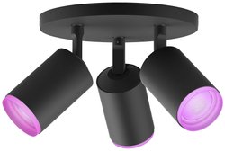 Philips Hue White & Col. Amb. Fugato spot 3-listny czarny 3 x 350lm Reflektor ścienny LED Philips Lighting Fugato Hue 5063330P7 17.1 W