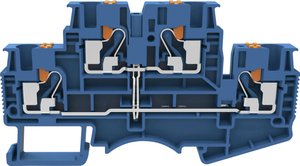 Złączka dwupoziomowa Degson DSKK4 z połączeniem potencjałów, niebieska, 0,2 mm² - 6 mm² Terminal przepustowy, podwójny Degson DSKK4-01P-12-50-A(H) zacisk push-in  1 szt.