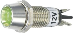 Lampka sygnalizacyjna LED TRU COMPONENTS TC-R9-115L 12 V GREEN 1587957, 90 mcd, 12 V/DC, 8.2 mm