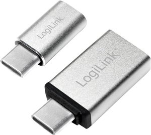 adapter USB LogiLink AU0040 AU0040, [1x złącze męskie USB-C - 1x złącze żeńskie Micro-B USB 2.0, złącze żeńskie USB-A 3.2 Gen 1 (USB 3.0)]