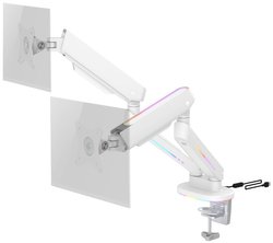 Uchwyt do monitora, stołowy DELTACO GAMING WA96 Twin RGB Monitorhalterung 17''-32'' 43,2 cm (17'') - 81,3 cm (32'')