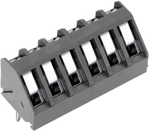 Zacisk śrubowy PTR AK300/6-5.0, do lutowania, 5,0 mm, 6 pin, szary