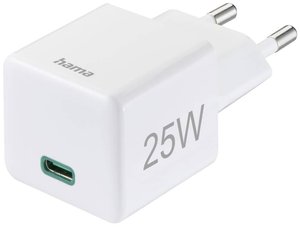 Hama  Ładowarka USB 25 W dom, gniazdo Maksymalne natężenie wyjściowe 3000 mA Ilość wyjść: 1 x USB-C