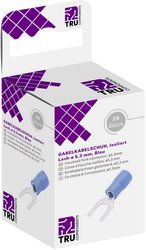 TRU COMPONENTS T1904C065 Złącze widełkowe  1.50 mm² 2.50 mm² Średnica otworu=5.30 mm Izolowane częściowo niebieski 25 szt.
