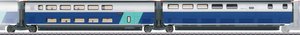 Wagon osobowy Märklin 043443 Dodatkowy zestaw samochodowy 3 do TGV Euroduplex SNCF, zestaw 2 Zestaw 3