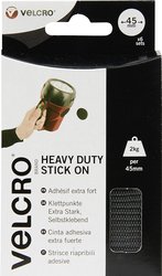 Rzep okrągły do przyklejenia element z pętelkami i haczykami, wysoka wytrzymałość (Ø) 45 mm czarny VELCRO®  12 szt.