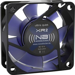 NoiseBlocker BlackSilent XR-2 Wentylator do obudowy PC czarny, niebieski (przezroczysty) (S x W x G) 60 x 60 x 25 mm