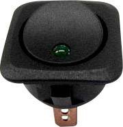 Przełącznik kołyskowy samochodowy TRU COMPONENTS TC-R13-203L-SQ GREEN 1587625, 1 x wył/wł, 12 V/DC, 25 A