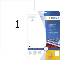 Herma 4698 Etykiety foliowe 210 x 297 mm Folia poliestrowa biały 25 szt. Trwały Drukarka Laserowa, kolorowa, Drukarka Laserowa, Drukarka z funkcją kopiowania w kolorze, Kopiarka, Drukarka etykiet