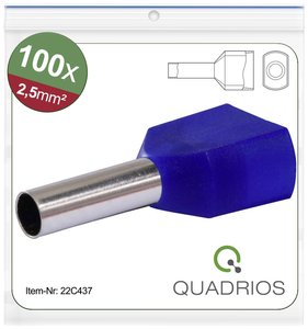 Podwójna końcówka Quadrios 22C437 22C437, z częściową izolacją , 2.5 mm², 1 zest.