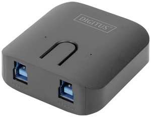 Przełącznik udostępniania USB 2.0 Sterowanie klawiszami HOT, bez zasilacza  Przejściówka, adapter USB 3.2 Gen 1 (USB 3.0) Digitus DA-73300-2 DA-73300-2