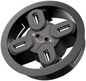 Hub USB 2.0 Goobay 93896, 4 x USB 2.0, czarny, 80 mm