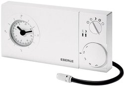 Termostat zegarowy elektroniczny Eberle Easy 3FT, zakres regulacji 10 - 50°C, biały Termostat pokojowy Eberle Easy 3FT, zakres regulacji 10 - 50 °C