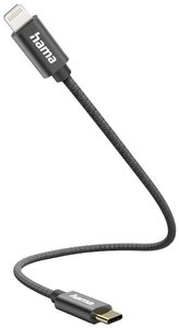 Kabel do ładowania USB Hama, USB 2.0, Złącze męskie Lightning, Złącze męskie USB-C®, 0.20 m