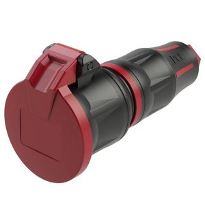 Złącze styku ochronnego KD fb SH LED IP54 seria czerwona TopTaurus2 Złącze z uziemieniem PC Electric 24732-src, IP54