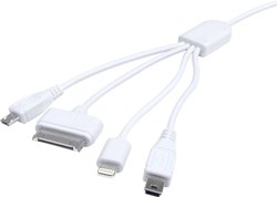 Kabel USB do ładowania z 4 złączami Eufab 16494, Obciążalność prądu maks.: 1 A, 5 V przez USB