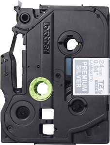 Taśma do nadruku Brother TZe-PR955 Kolor taśmy: srebrny Kolor nadruku:biały 24 mm 8 m