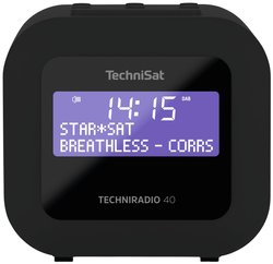 Radio kieszonkowe TechniSat TECHNIRADIO 40 DAB+, UKW funkcja budzika, zawiera głośnik czarny