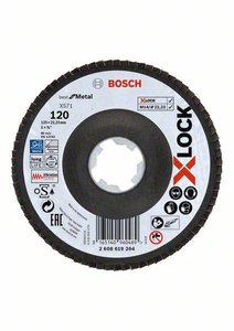 Tarcza szlifierska listkowa X571 Best for metal, kątowa, 125 mm, K 120, Fiber Tarcza lamelkowa Bosch Accessories X-LOCK 2608619204 1 szt.