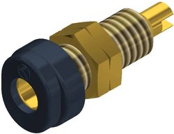 Gniazdo laboratoryjne Złącze żeńskie do wbudowania pionowego Średnica pinu: 4 mm czarny SKS Hirschmann BUG 10 Au 1 szt.