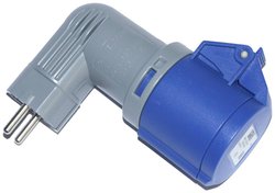 Wtyczka z uziemieniem do gniazda CEE-Cara, PCE 9434100is, 16 A, IP20, niebiesko-szara