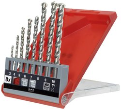 Zestaw wierteł krętych do kamienia kwb  38900 3 mm, 4 mm, 5 mm, 6 mm, 7 mm, 8 mm, 9 mm, 10 mm 8 szt.