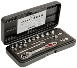 Zestaw narzędzi do chłodnictwa, 1/4&quot,, metryczny, 19-cz Nasadka zestaw Bahco  R6725MK 1/4''