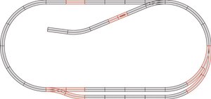 Zestaw torów GeoLine C w skali H0 (61102) Zestaw torów Roco GeoLine C, skala H0