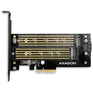 Adapter AXAGON PCEM2-D PCIe 3.0, 1x M.2 NVMe, 1x M.2 SATA, do 22110 - chłodzenie pasywne Karta PCI-Express AXAGON PCEM2-D PCEM2-D