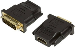 Przejściówka, adapter HDMI, DVI LogiLink AH0001, [1x złącze żeńskie HDMI - 1x złącze męskie DVI 24+1-pin]