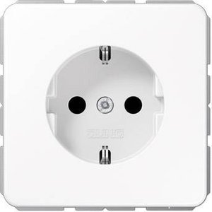 Jung CD1520KIWW Gniazdo uziemienia 16A 250V osłona styków biel alpejska Gniazdo z uziemieniem Jung CD1520KIWW śnieżnobiały