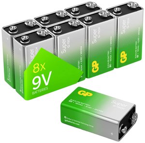 Bateria 9 V GP Batteries Super, alkaliczno-manganowe, 8 szt.