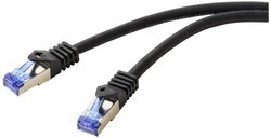 Kabel z wtyczką LAN, RJ45 Renkforce RF-5771526, 1 szt., RJ45, CAT 6a, S/FTP, 0.50 m, czarny