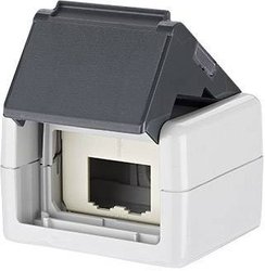 Metz Connect  2 Porty  Gniazdo sieciowe  nadtynkowy  bez wyposażenia-szary Gniazdo sieciowe Metz Connect 1309430003-E 1309430003-E, 2 Porty, bez wyposażenia, nadtynkowy