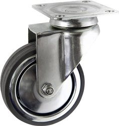 TOOLCRAFT TO-5137911 Kółko obrotowe gumowe 80 mm z płytką montażową  Maksymalne obciążenie: 70 kg