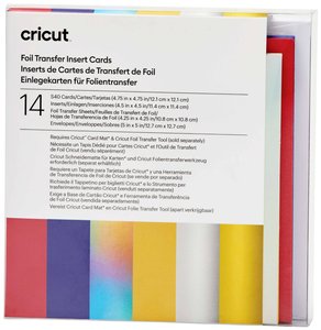 Karty transferowe Cricut Folia transferowa Zestaw próbek Celebration - S40 (14ct) Cricut Insert Cards FOIL Celebration S40 Zestaw kart  czerwony, niebieski
