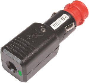 Wtyk uniwersalny NG 15A LED z uchwytem kablowym odciążającym z bezpiecznikiem, 12-24 V. ProCar 67762115 Obciążalność prądu maks.: 15 A 12 V, 24 V