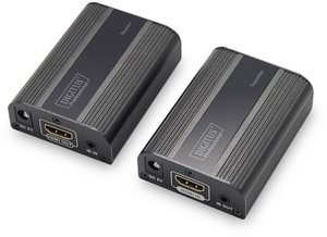 Zestaw ekstendera DS-55204 4K HDMI Digitus, HDMI 2.0 30/60 m przez kabel sieciowy (CAT 6, 6a, 7), UHD 4K2K/60 Hz Ekstender (przedłużenie) HDMI, IR (podczerwień) Digitus DS-55204, przez kabel sieciowy RJ45, 60 m