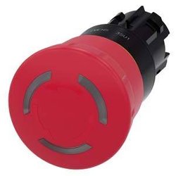 Przycisk grzybkowy zatrzymania awaryjnego, podświetlany, 22mm, okrągły, plastik, czerwony, 40mm Przycisk grzybkowy zatrzymania awaryjnego Siemens 3SU1001-1HB20-0AA0 3SU10011HB200AA0, 1 szt.