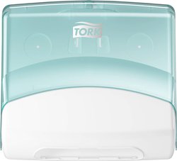 Pojedynczy podajnik ręczników biało turkusowy W4 Dozownik na ręczniki TORK 654000 1 szt.