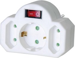 Rozgałęźnik do gniazd zasilających Brennenstuhl, 3 gniazda,wyłącznik, biały