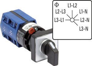 Przełącznik woltomierza Kraus & Naimer CG4 A025-620 FS2, bistabilny, L-L+L-N, 10 A