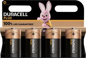 Bateria D/R20 Duracell Plus-D K4, alkaliczno-manganowe, 4 szt.