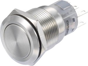 Przełącznik wciskany TRU COMPONENTS LAS1-AGQ-22Z/S 1272985, 19 mm, 250 V/AC, 3 A, 1 szt.