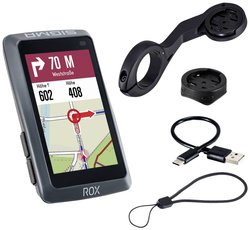Sigma Sport ROX 12.1 EVO Zestaw podstawowy Night Grey - komputer rowerowy GPS ze zoptymalizowanym materiałem mapowym Nawigacja rowerowa Sigma ROX 12.1 EVO Basic Set - Night Grey Bluetooth®, GPS, GLONASS