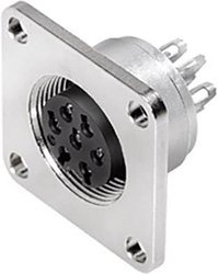 Gniazdo kołnierzowe M16 7 pin  Natężenie znamionowe=5 A  binder 09 0128 300 07 Zawartość: 1 szt.